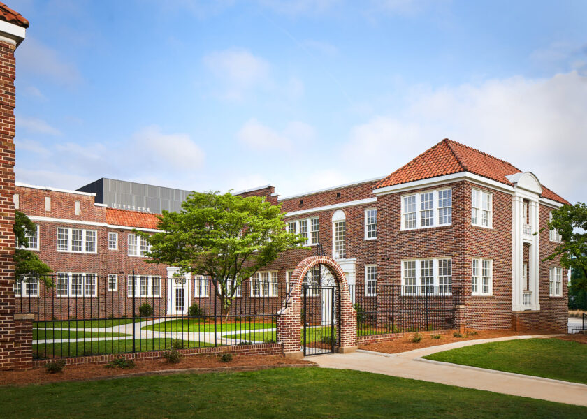 a large brick apartment building