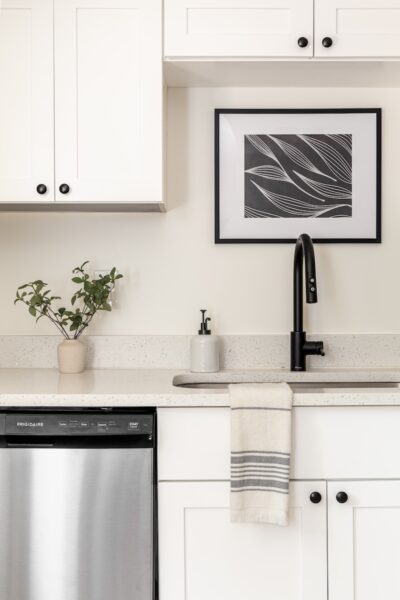 Kitchen with granite countertops