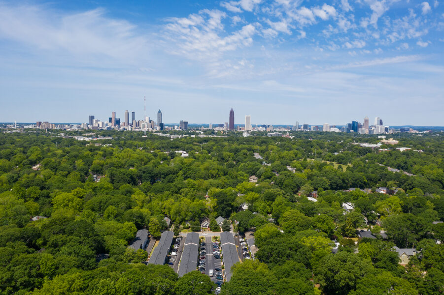 View of a city from a distance