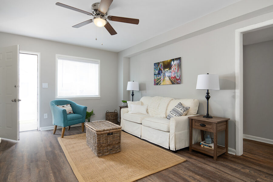 living area in an apartment